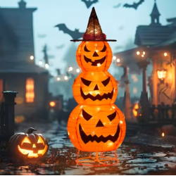 hombre calabaza plegable de 37 pulgadas con 40 luces LED