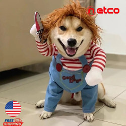 🔪 ¡Buen perro... pero asesino! Disfraz de terror divertido para Halloween 😂