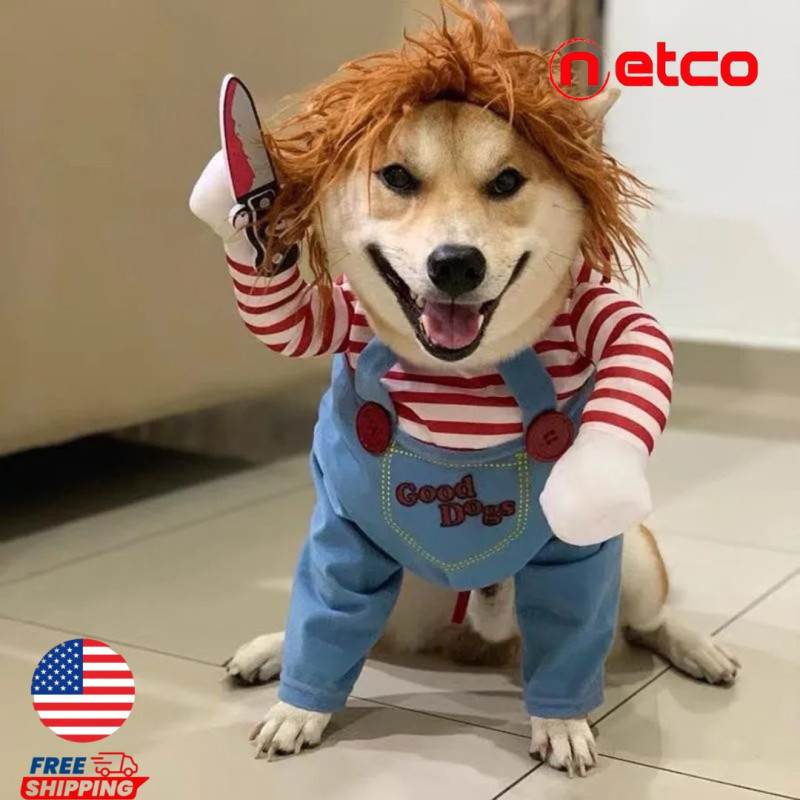 🔪 ¡Buen perro... pero asesino! Disfraz de terror divertido para Halloween 😂 🔪 ¡Buen perro... pero asesino! Disfraz de terror divertido para Halloween 😂