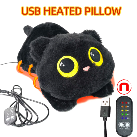 Almohadilla calefactora de gato bonito