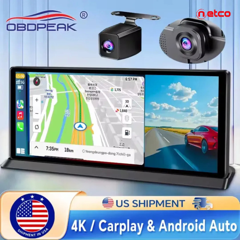Dash Cam 4K de 10.3” con Carplay: Conduce Seguro y Conectado Dash Cam 4K de 10.3” con Carplay: Conduce Seguro y Conectado