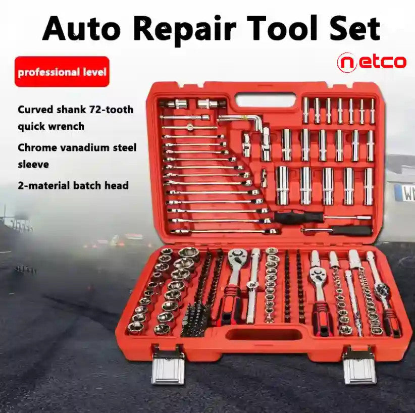 Kit de herramientas de reparación de automóviles de 46 piezas, juego de llaves de vaso