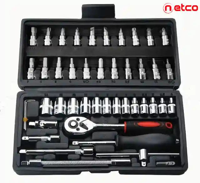 Kit de herramientas de reparación de automóviles de 46 piezas, juego de llaves de vaso