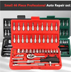 Kit de herramientas de reparación de automóviles de 46 piezas, juego de llaves de vaso