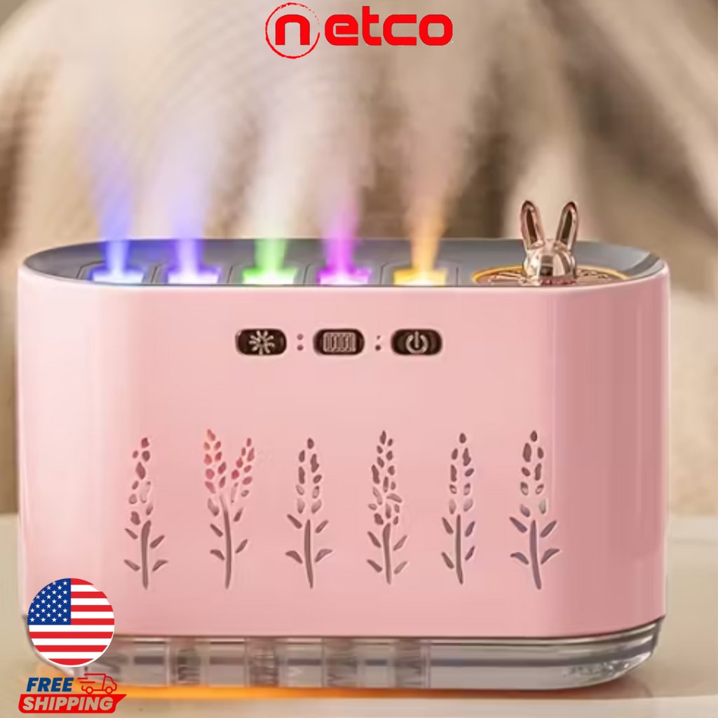 “Humidificador Ultrasónico 5 en 1 ️✨ | Aromaterapia, Luces LED Mágicas & Niebla Relajante para Hogar u Oficina”
