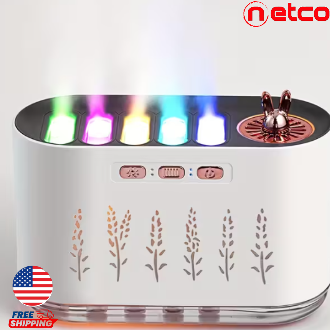 “Humidificador Ultrasónico 5 en 1 ️✨ | Aromaterapia, Luces LED Mágicas & Niebla Relajante para Hogar u Oficina”