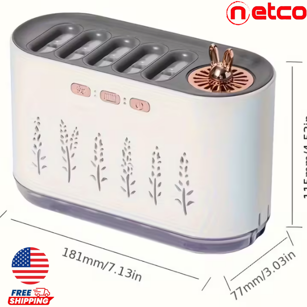 “Humidificador Ultrasónico 5 en 1 ️✨ | Aromaterapia, Luces LED Mágicas & Niebla Relajante para Hogar u Oficina”