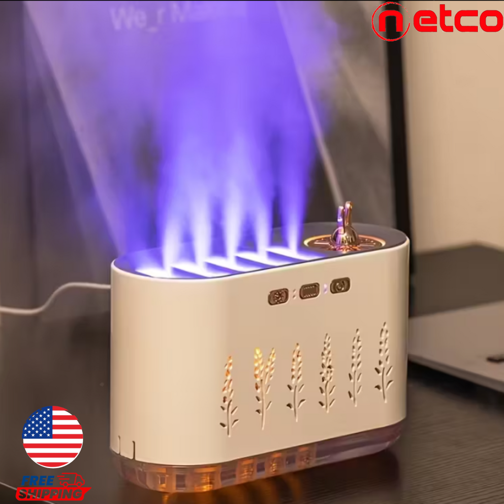 “Humidificador Ultrasónico 5 en 1 ️✨ | Aromaterapia, Luces LED Mágicas & Niebla Relajante para Hogar u Oficina”
