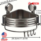 Stainless Steel Corner Bathroom Shelf – No Drilling Required