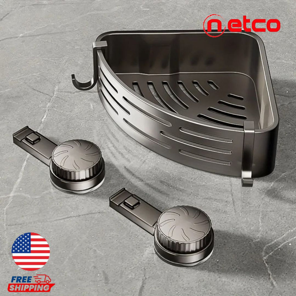 Stainless Steel Corner Bathroom Shelf – No Drilling Required
