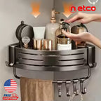 Stainless Steel Corner Bathroom Shelf – No Drilling Required