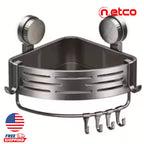 Stainless Steel Corner Bathroom Shelf – No Drilling Required