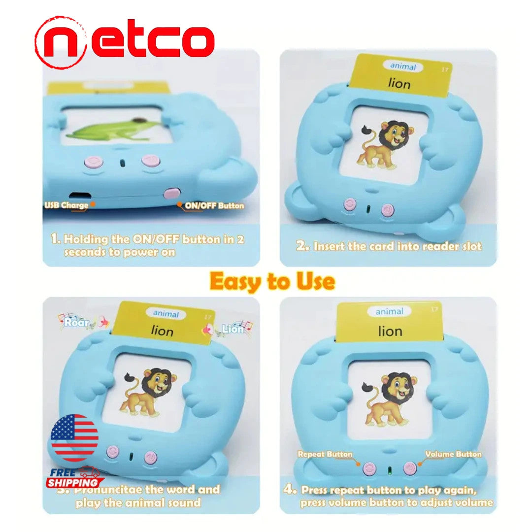 ️ 112 Cards 224 Words Pocket English Voice Flash Cards – Interactive Learning Toy for Kids