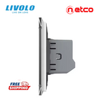Interruptor de pared táctil Livolo | 1 pandilla 2 vías | Panel de vidrio templado EE. UU./AU | Interruptor de luz eléctrico inteligente 110-240V ⚡