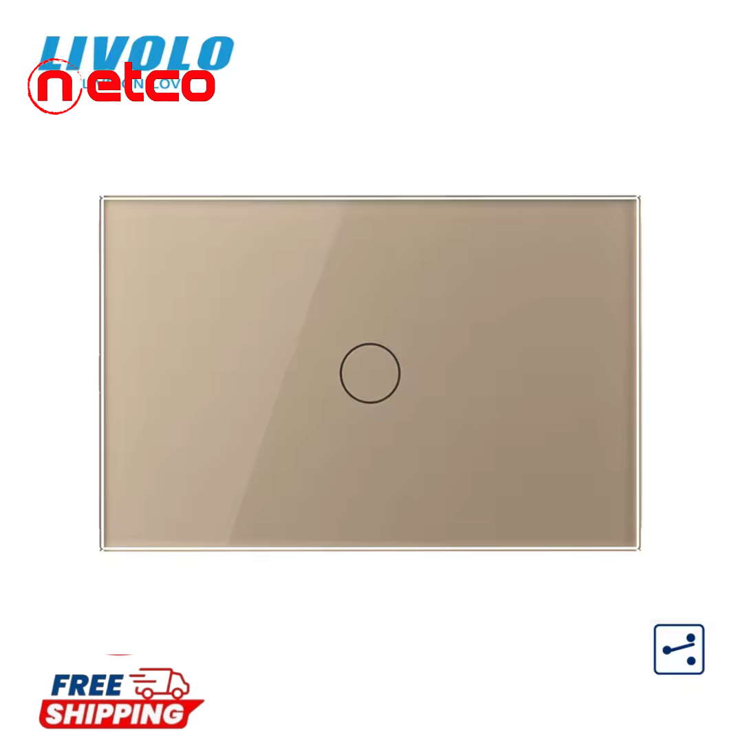 Interruptor de pared táctil Livolo | 1 pandilla 2 vías | Panel de vidrio templado EE. UU./AU | Interruptor de luz eléctrico inteligente 110-240V ⚡