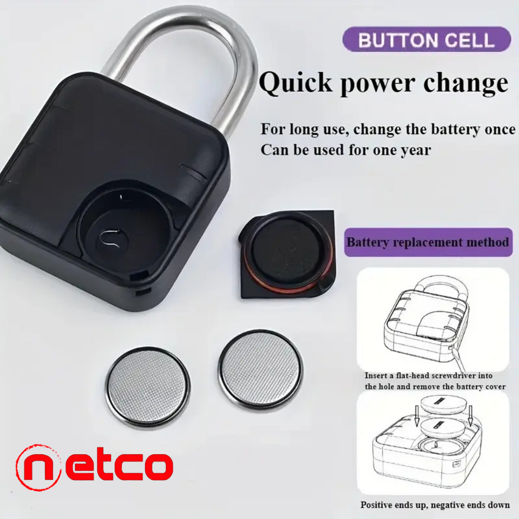 Candado inteligente con huella dactilar – Desbloqueo en 1 segundo, recargable e impermeable