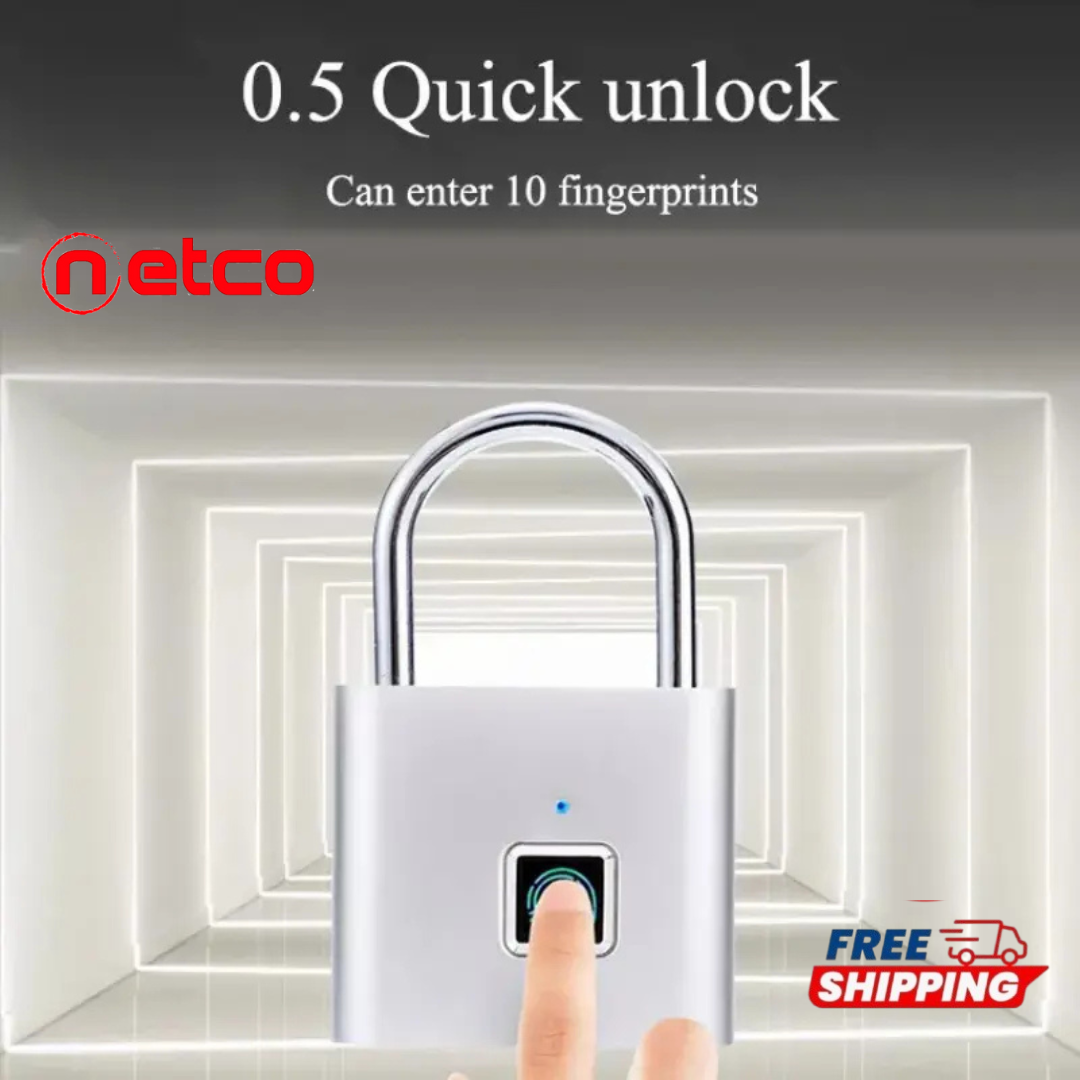 Candado inteligente con huella dactilar – Desbloqueo en 1 segundo, recargable e impermeable