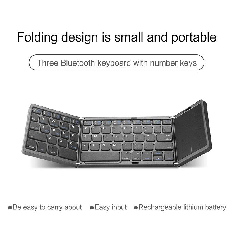 Foldable Wireless Keyboard with Touchpad