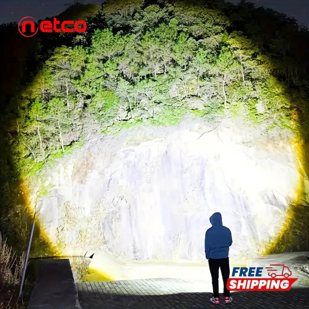 Telescopic LED Flashlight with Zoom  | Super Bright, USB Rechargeable & Long-Range Beam