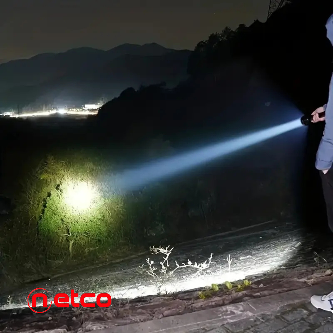 Telescopic LED Flashlight with Zoom  | Super Bright, USB Rechargeable & Long-Range Beam