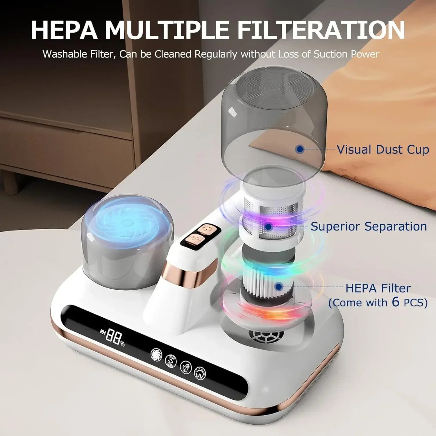 🛏️✨ Wireless UV-C Mattress Vacuum Cleaner & Mite Remover 🦠💨