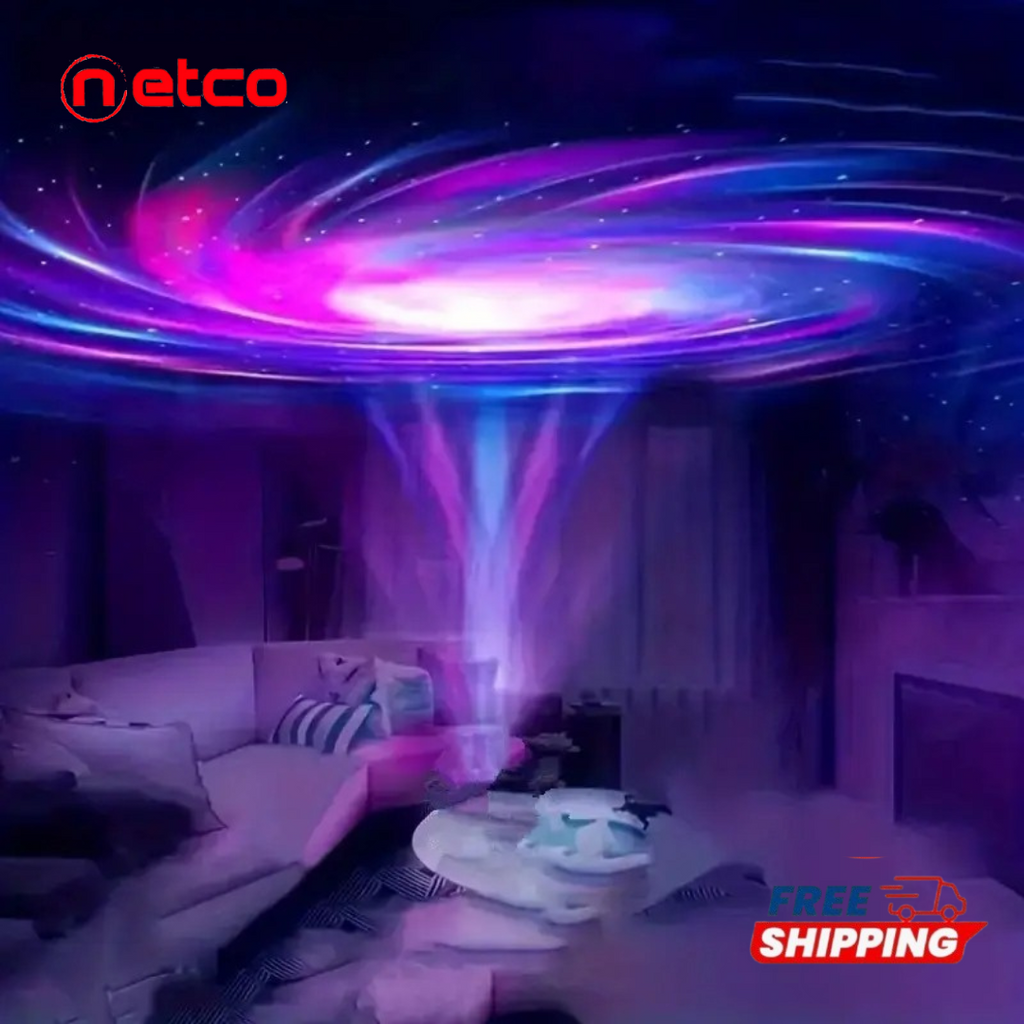 Aurora Borealis Projector Lamp ✨ | Art Deco Night Light with Remote Control & Infrared Sensor