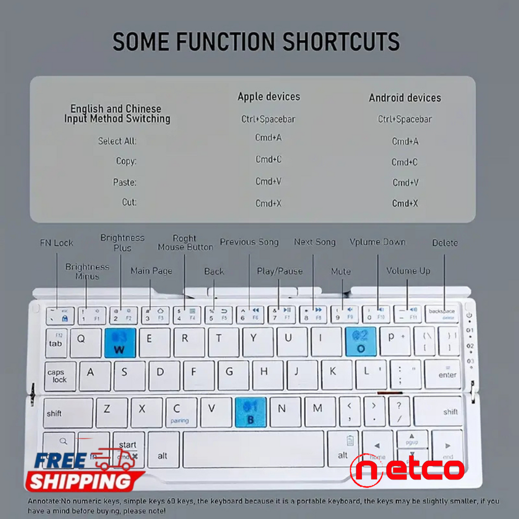 Mini Foldable Silent Keyboard  | USB Rechargeable & Portable — Perfect for iPad, Phone, and Travel ✈️