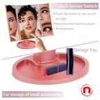 Espejo de Maquillaje, Espejo de Tocador Ajustable con Diseño de Triple Pliegue y 21 Luces LED