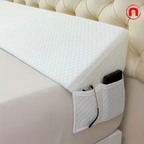 Bed Wedge Pillow - Adjustable 0-7" Filling for Headboard, Mattress and Wall, Removable and Washable Cover