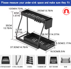 2-Piece Under Sink Organizer with Sliding Shelves - Durable and Removable Cabinet Organizer for Bathroom and Kitchen