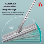 Hands-free floor mop with bucket, for wet and dry cleaning, ideal for bedroom, kitchen, living room and bathroom