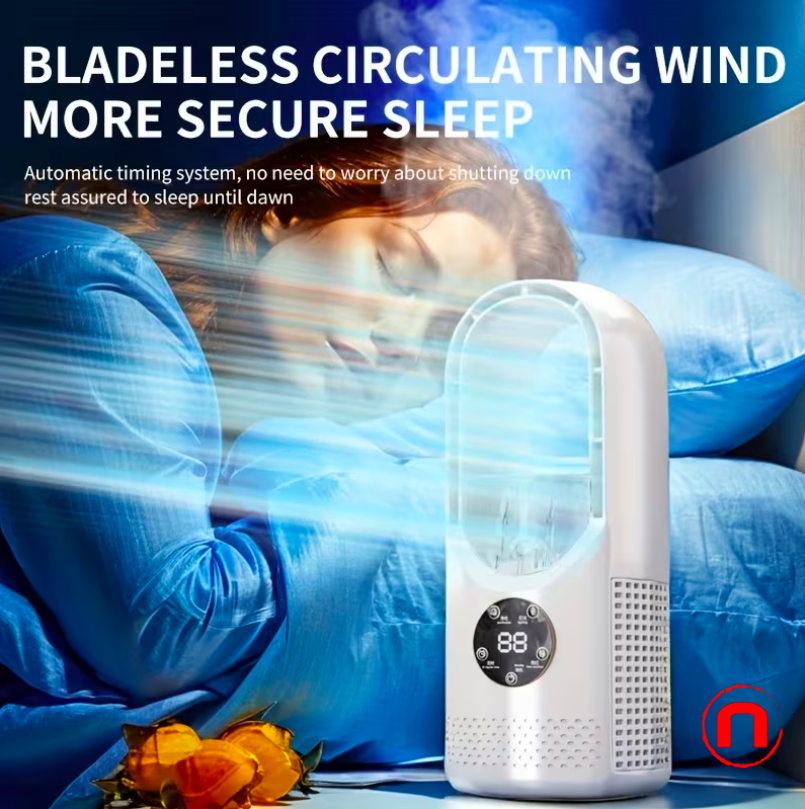 Portable Air Cooler USB Tower Fan Bladeless Desk Fan with Timer and Smart Shut-Off