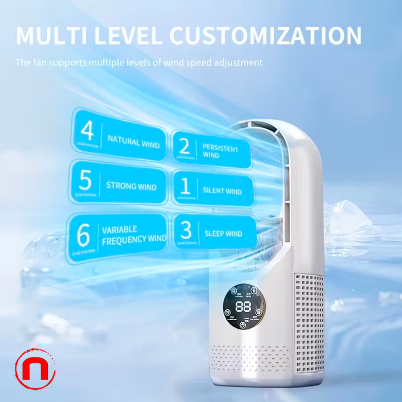 Portable Air Cooler USB Tower Fan Bladeless Desk Fan with Timer and Smart Shut-Off
