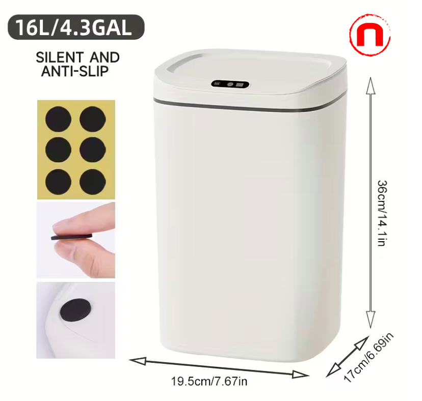 Smart Touchless Trash Can with Motion Sensor, Sealed Lid, and Odor Control Technology