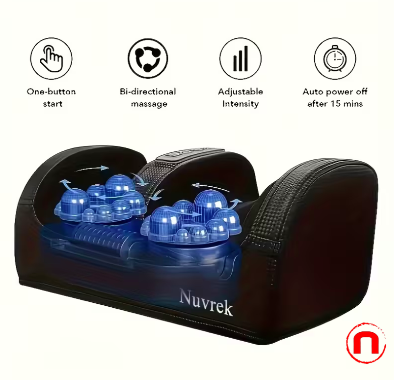 Nuvrek Foot Massager for Circulation and Relaxation - Massage Machine with Heat