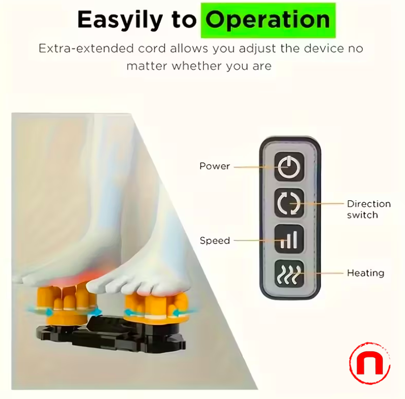 Nuvrek Foot Massager for Circulation and Relaxation - Massage Machine with Heat
