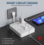 Regleta con protector de sobretensión 14 en 1 con 8 tomas de CA, 4 puertos USB-A y 2 puertos USB-C