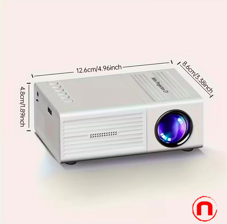 Mini proyector portátil, Full HD 1080P nativo - Compatible con iOS, Android, Windows y más. Alimentación por USB.