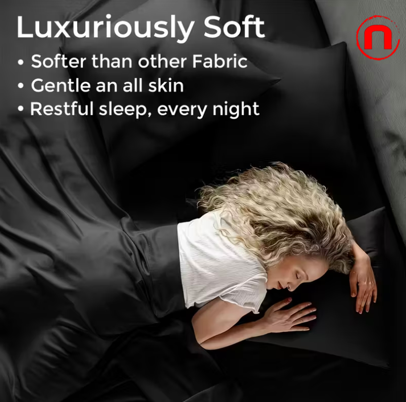 Juego de ropa de cama de bambú individual - Transpirable y suave - Fundas de almohada, sábana encimera y sábana bajera