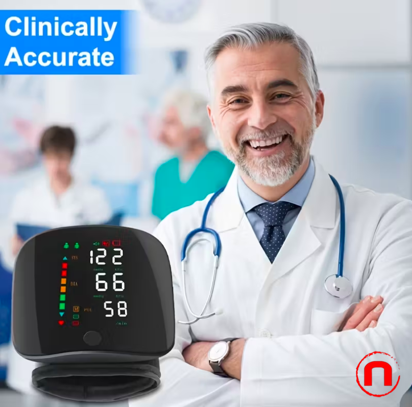 Digital Wrist Blood Pressure Monitor | LCD Display, Adjustable Cuff and Irregular Heartbeat Detection