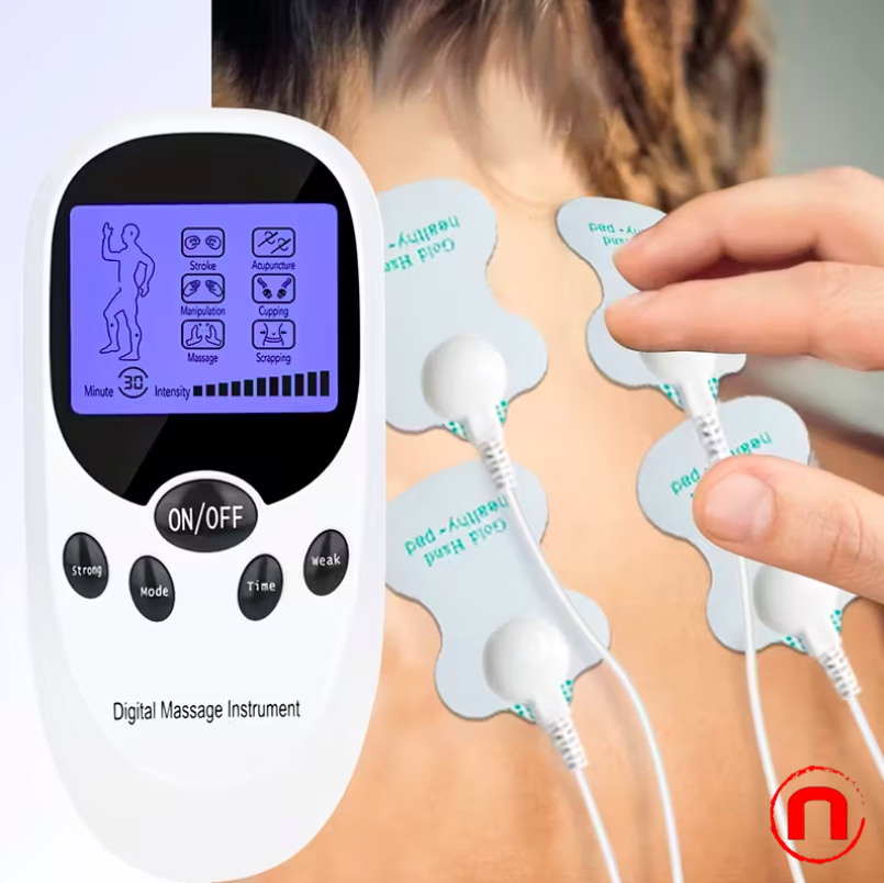 Muscle stimulator, pulse massager for muscle relief with 8 electrodes