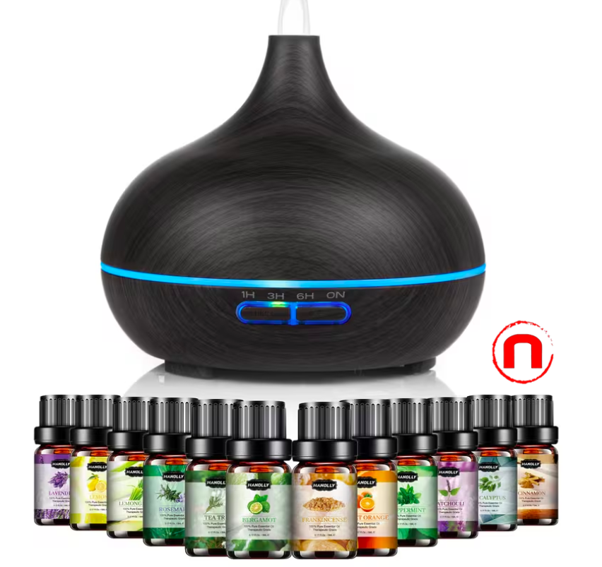 Essential Oil Diffuser with 12 Bottles of Essential Oils