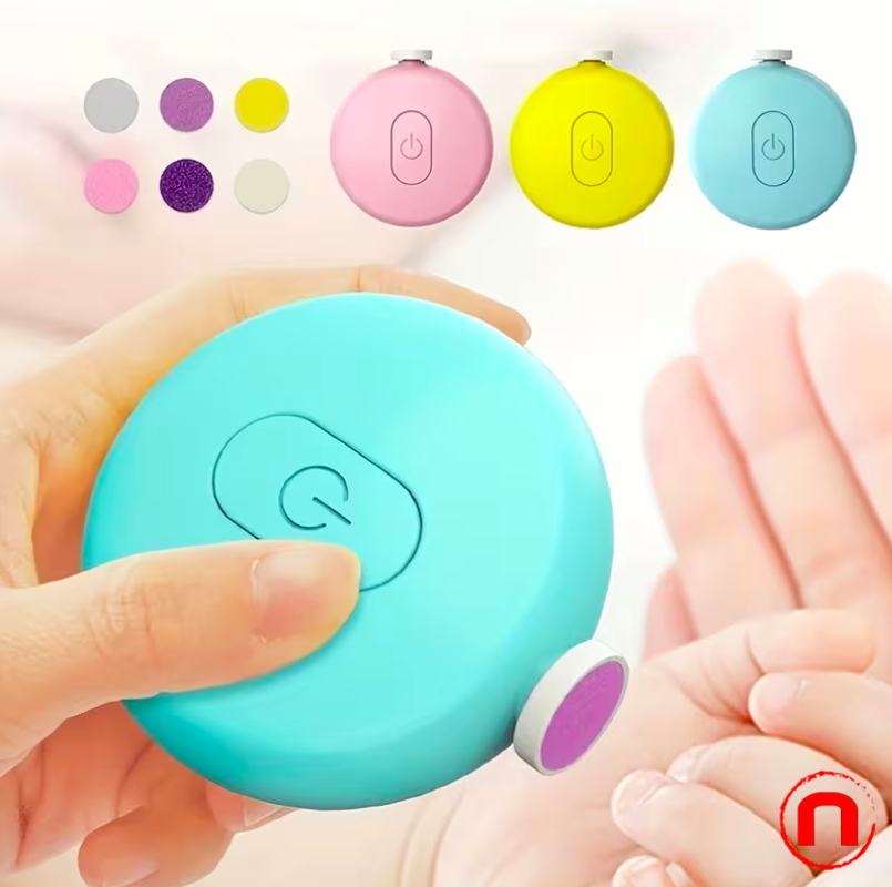 Electric Baby Nail Trimmer, Safe Newborn Nail Clipper Set with 6 Replaceable Heads