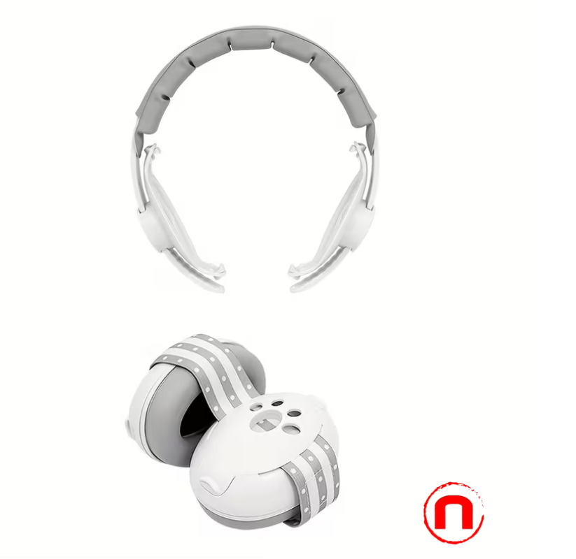 2-in-1 Baby Headphones with Hearing Protection and Noise Cancellation, Adjustable Headband