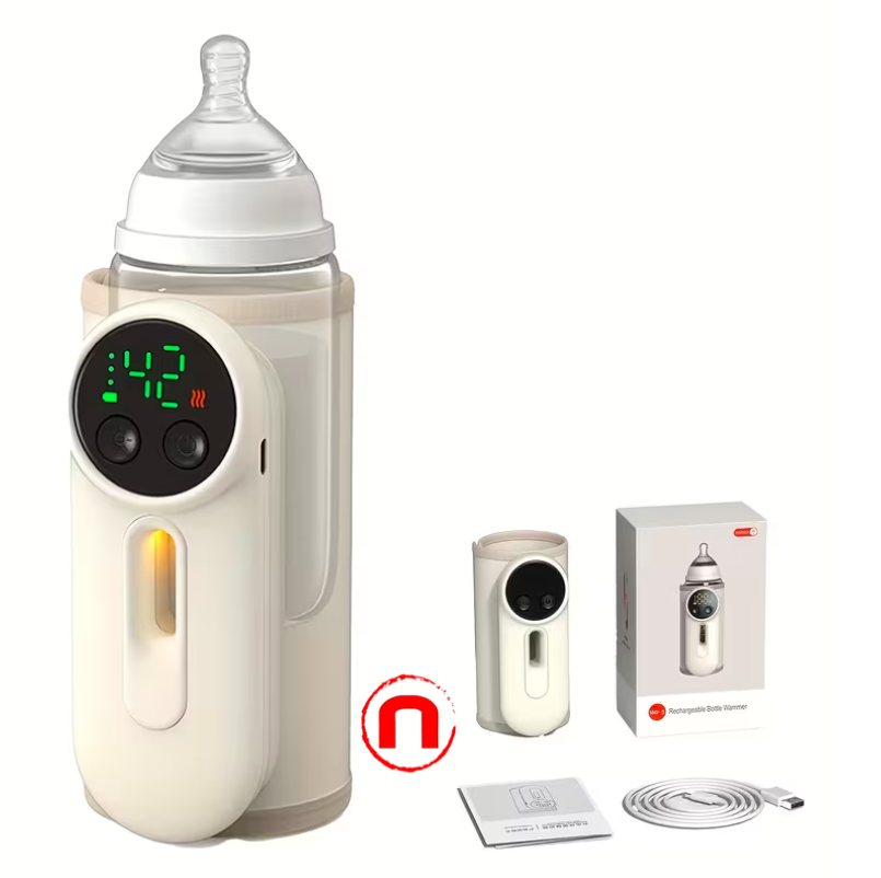 Portable Smart Baby Bottle Warmer and Thermos Cup with Leak-Proof Design, Wireless Operation, and Fast Charging