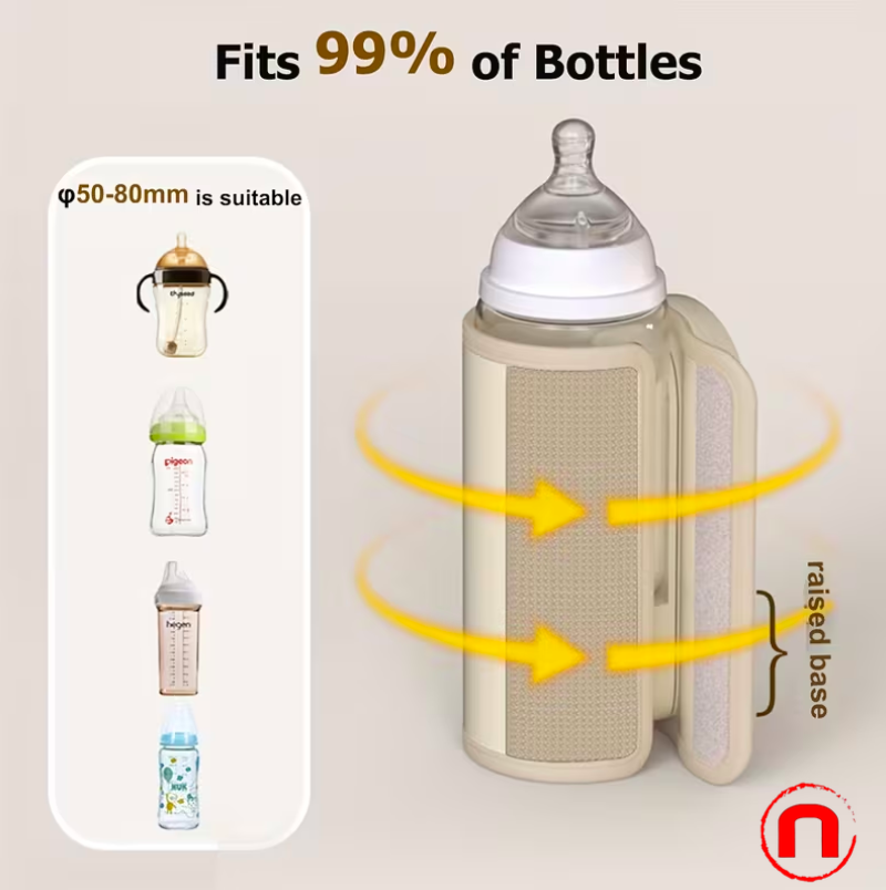 Portable Smart Baby Bottle Warmer and Thermos Cup with Leak-Proof Design, Wireless Operation, and Fast Charging