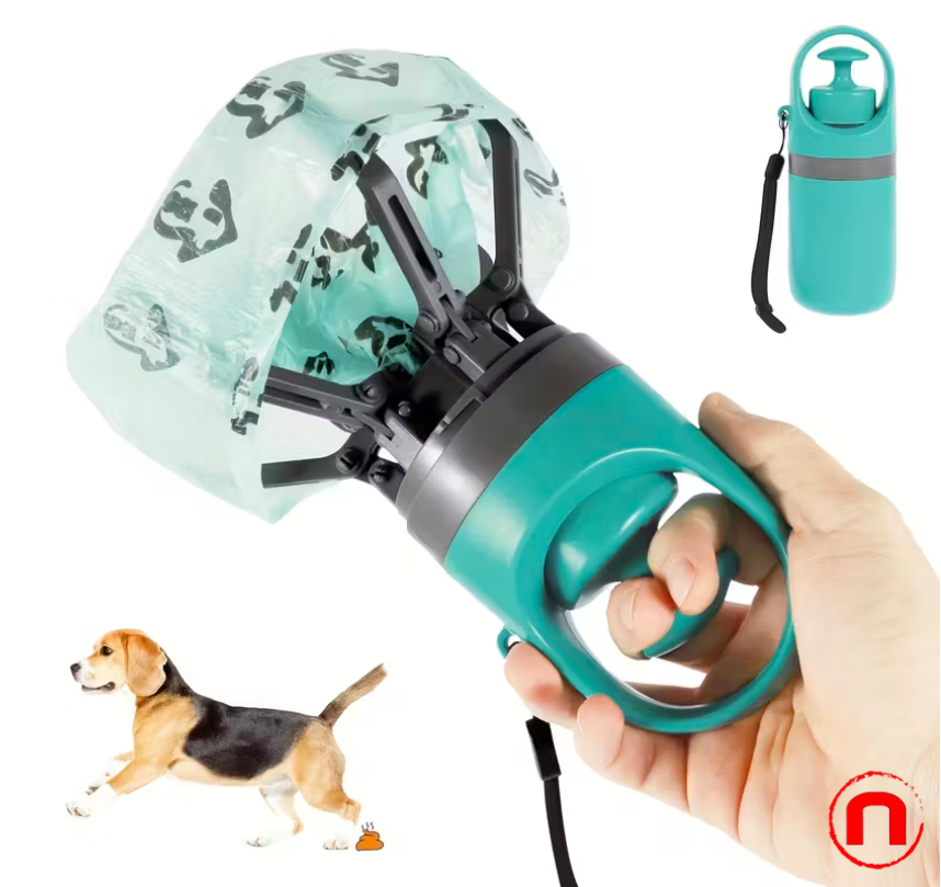 Portable Dog Poop Scooper with Bag Dispenser
