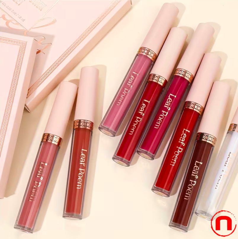 Juego de 8 barras de labios líquidas mate aterciopeladas, gloss labial