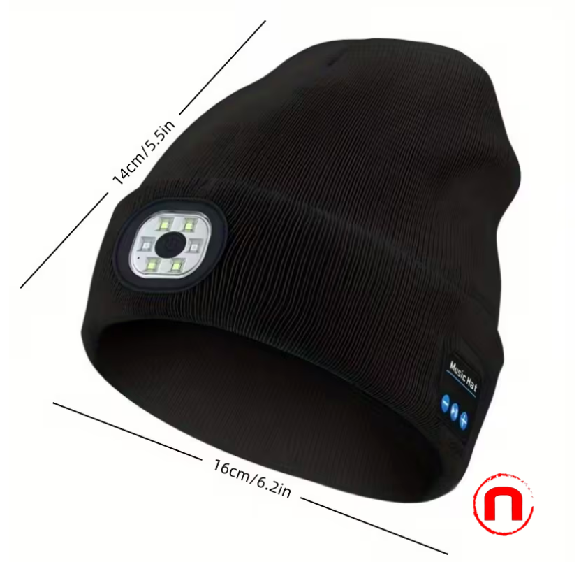Knitted Hat with LED Lights, Knitted Hat, Musical Hat with Headphones
