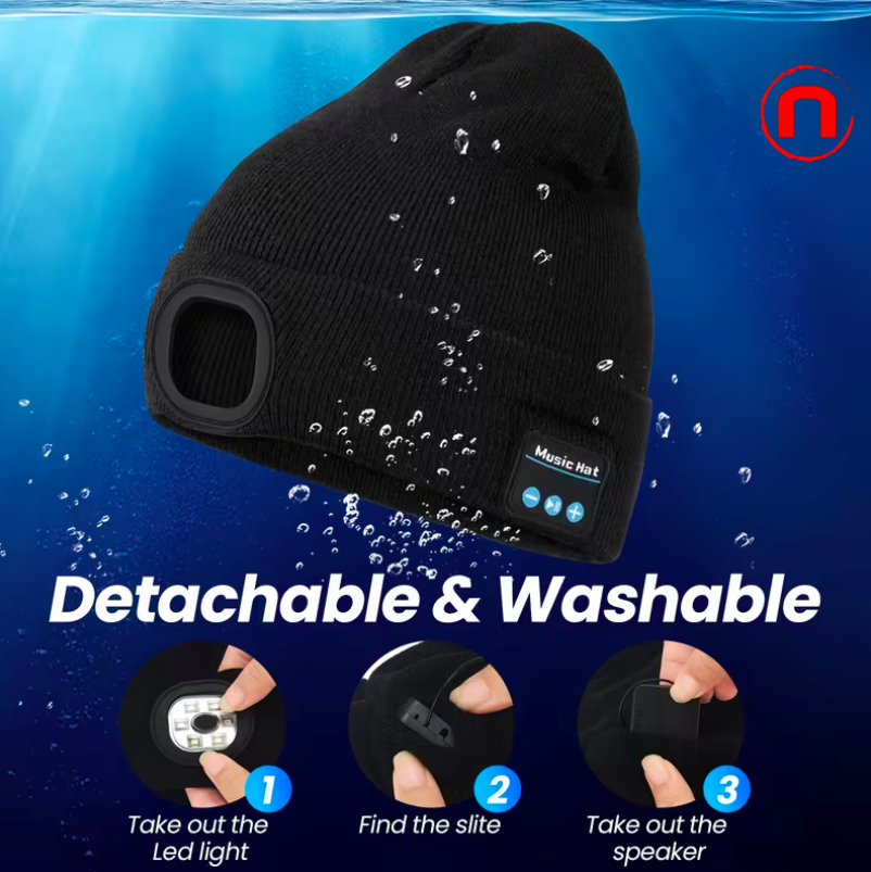 Knitted Hat with LED Lights, Knitted Hat, Musical Hat with Headphones